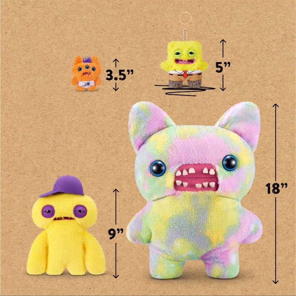 Fuggler x SpongeBob Keyring Charms Complete Set of 5 Plush Keychains NWT - Picture 5 of 5